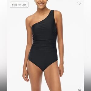 J.Crew One-shoulder ruched one-piece swimsuit